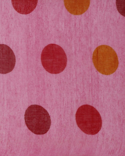 DESH BIDESH Mulmul Cotton Polka Print Taant Saree