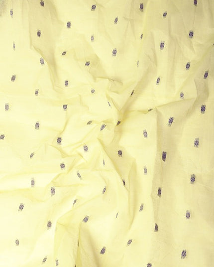 DESH BIDESH Yellow & Grey Ethnic Motifs Pure Cotton Taant Saree