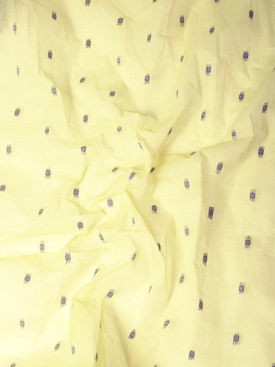 DESH BIDESH Yellow & Grey Ethnic Motifs Pure Cotton Taant Saree