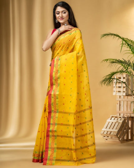 DESH BIDESH Ethnic Motifs Woven Design Pure Cotton Taant Saree