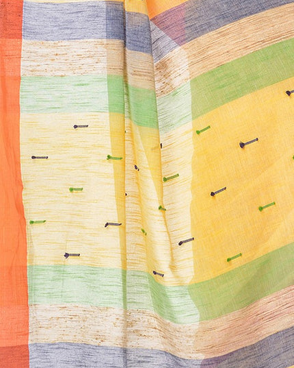 DESH BIDESH Woven Design Pure Cotton Traditional Taant Saree