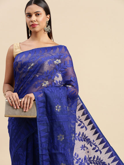 DESH BIDESH Floral Pure Cotton Taant Saree