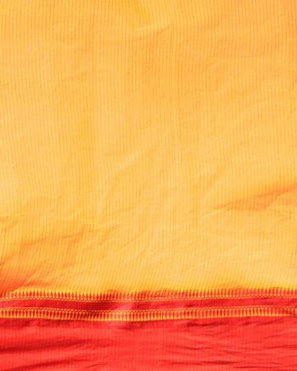 DESH BIDESH Yellow & Orange Woven Design Pure Cotton Taant Saree