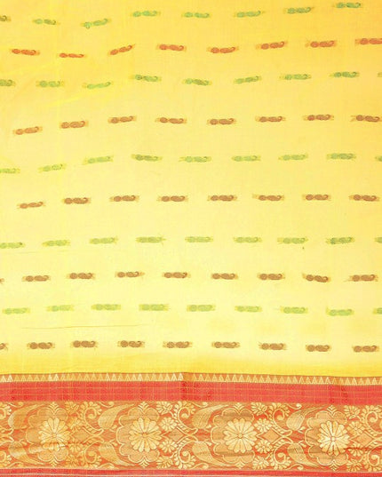 DESH BIDESH Yellow Ethnic Motifs Pure Cotton Taant Saree