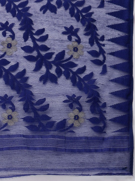 DESH BIDESH Floral Pure Cotton Taant Saree