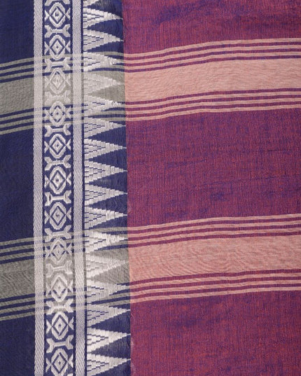 DESH BIDESH Premium Purple Woven Design Tissue Saree with Unstitched Blouse Piece