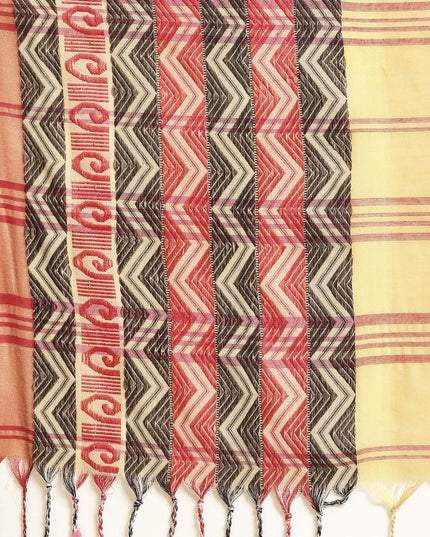 DESH BIDESH Yellow Pure Cotton Taant Saree