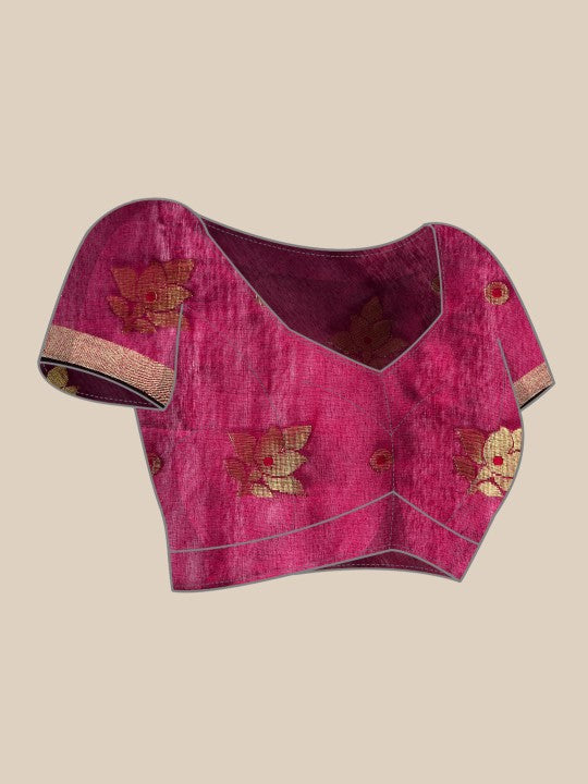 DESH BIDESH Ethnic Motifs Zari Taant Saree