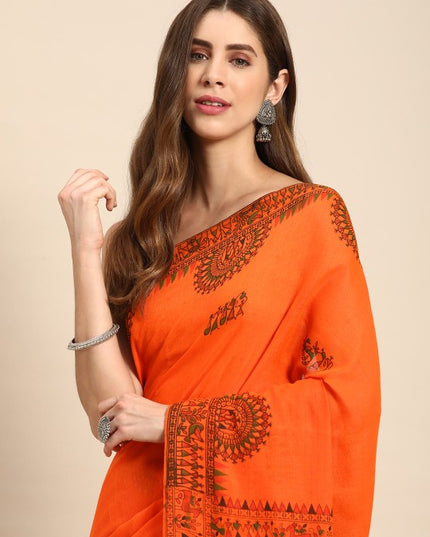 DESH BIDESH Warli Pure Cotton Taant Saree