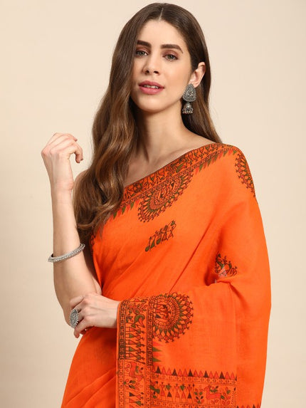 DESH BIDESH Warli Pure Cotton Taant Saree