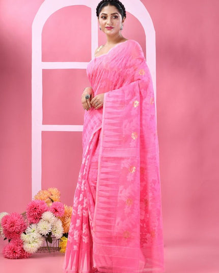 DESH BIDESH Woven Design Pure Cotton Taant Saree