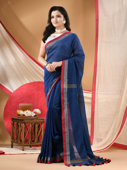 DESH BIDESH Woven Design Zari Pure Cotton Handloom Saree - Sarees for Women 36861512
