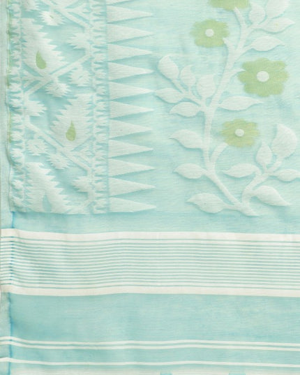 DESH BIDESH Woven Design Ethnic Motifs Pure Cotton Jamdani Saree