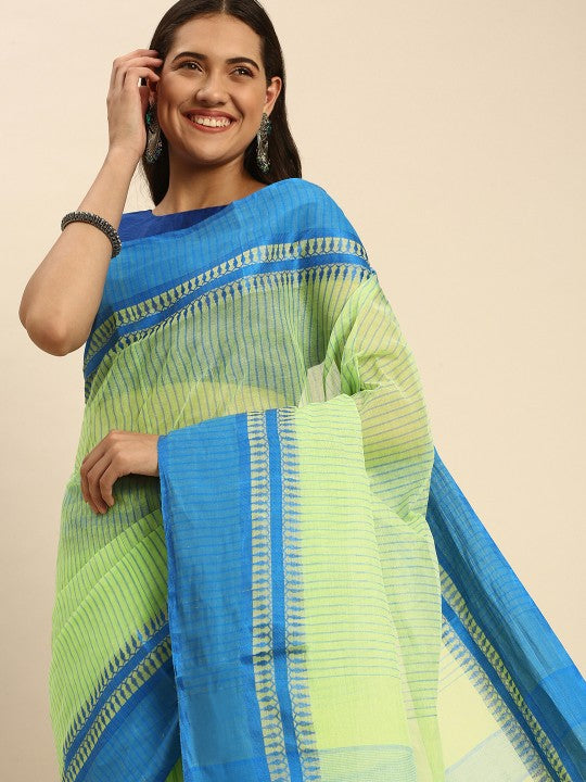 DESH BIDESH Woven Design Pure Cotton Taant Saree
