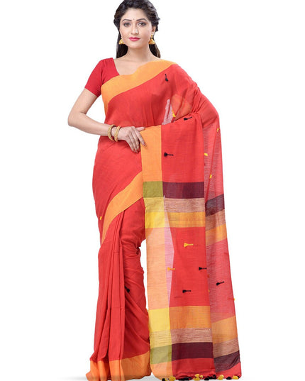 DESH BIDESH Striped Pure Cotton Handloom Taant Saree