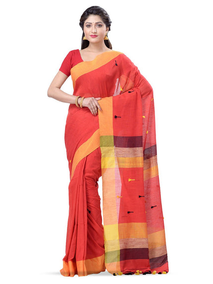 DESH BIDESH Striped Pure Cotton Handloom Taant Saree