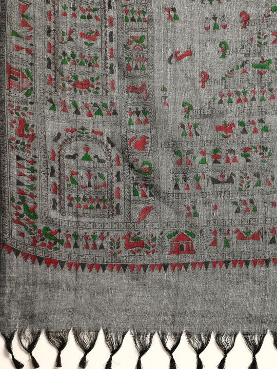 DESH BIDESH Warli Pure Cotton Taant Saree