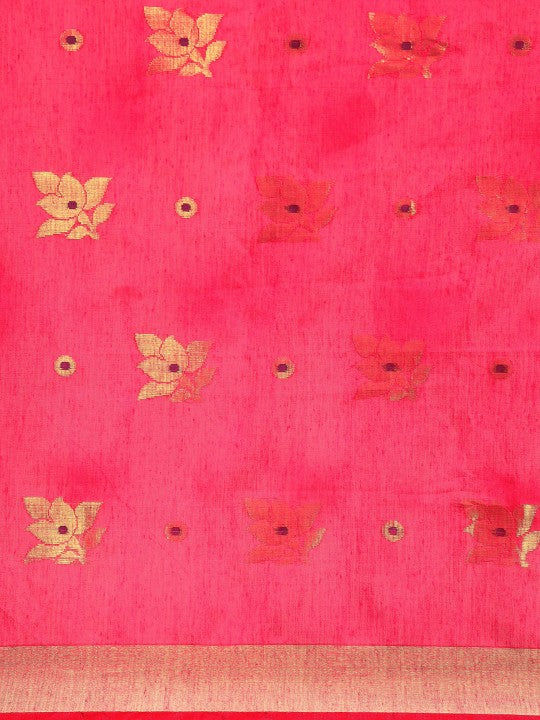 DESH BIDESH Floral Zari Taant Saree