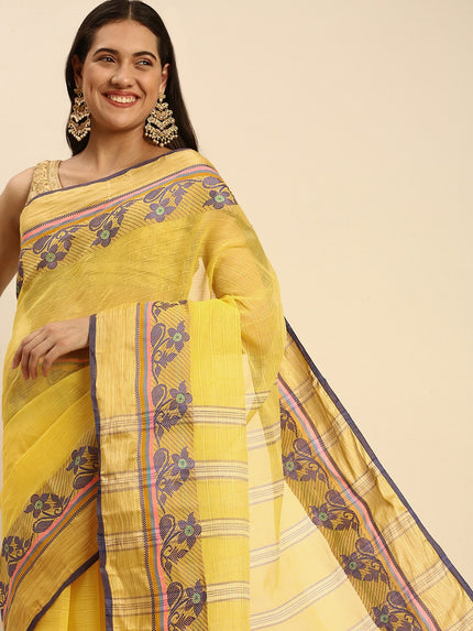 DESH BIDESH Woven Design Pure Cotton Taant Saree