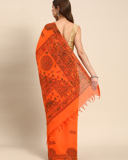 DESH BIDESH Warli Pure Cotton Taant Saree