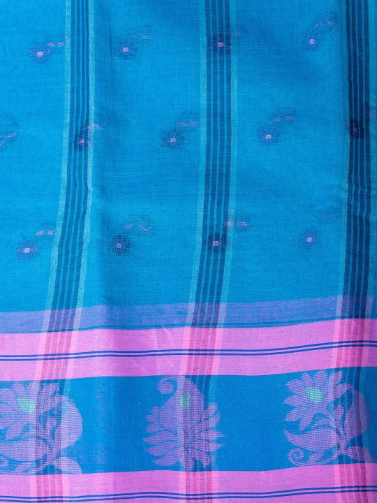 DESH BIDESH Ethnic Motifs Printed Pure Cotton Taant Saree