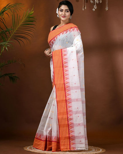 DESH BIDESH Women's Elegant Floral Pure Cotton Taant Saree