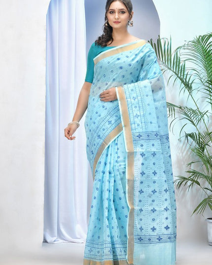 DESH BIDESH Ethnic Motifs Printed Pure Cotton Taant Saree