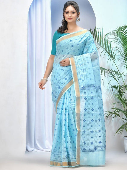 DESH BIDESH Ethnic Motifs Printed Pure Cotton Taant Saree