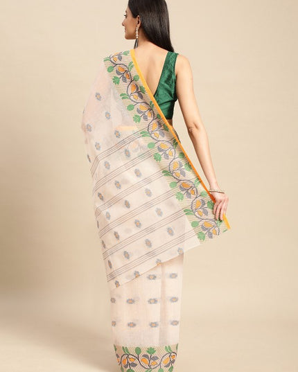 DESH BIDESH Ethnic Motifs Pure Cotton Taant Saree