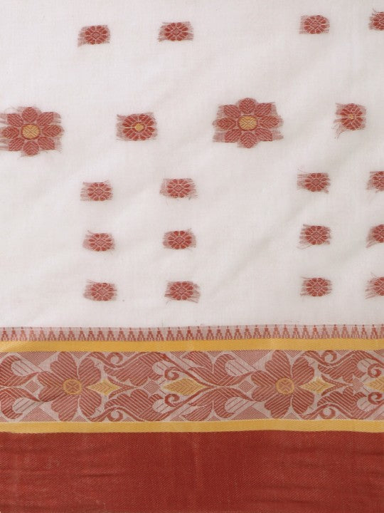 DESH BIDESH Woven Design Pure Cotton Taant Saree for Women