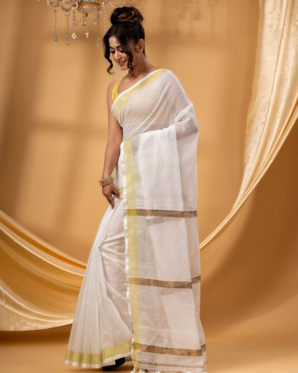 DESH BIDESH Zari Chanderi Saree