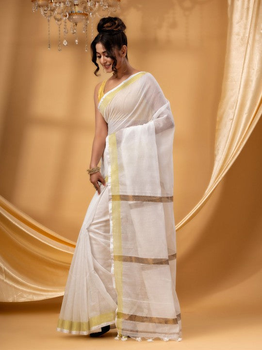 DESH BIDESH Zari Chanderi Saree