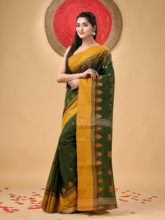 DESH BIDESH Traditional Pure Handloom Cotton Saree with Woven Design