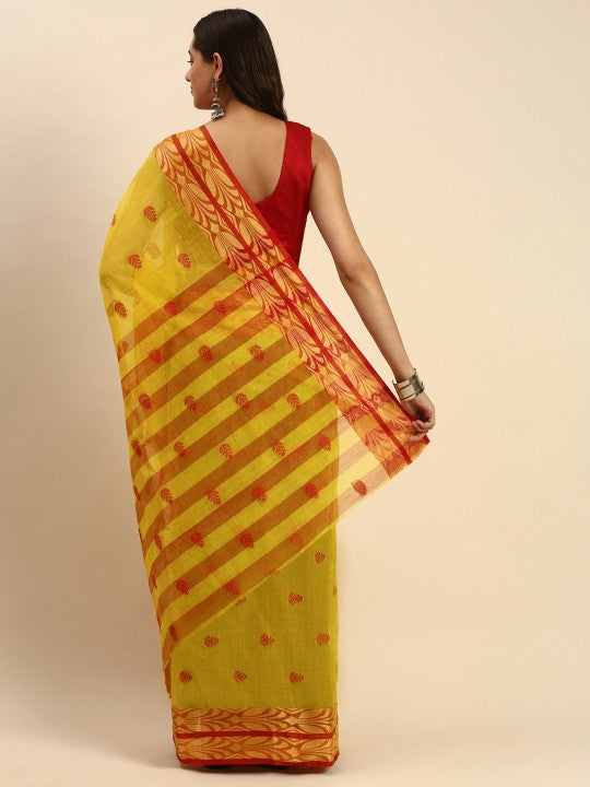 DESH BIDESH Woven Design Pure Cotton Taant Saree