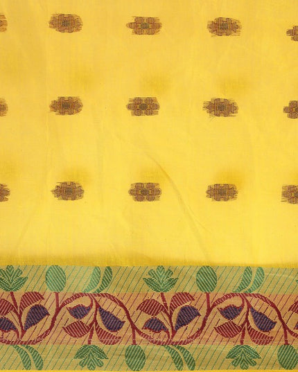 DESH BIDESH Yellow Ethnic Motifs Pure Cotton Taant Saree