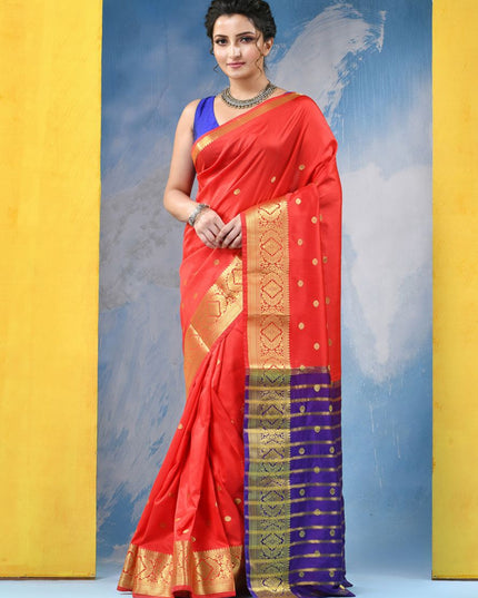 DESH BIDESH Woven Design Zari Kanjeevaram Saree for Women