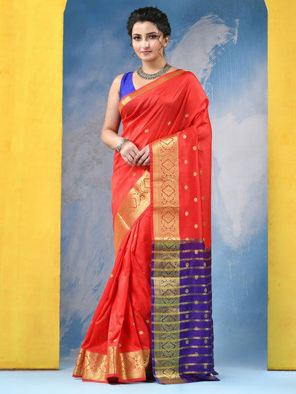 DESH BIDESH Woven Design Zari Kanjeevaram Saree for Women