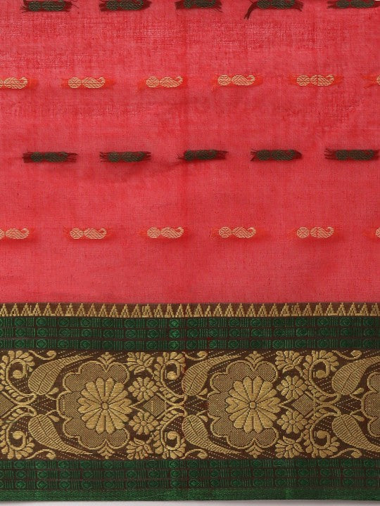 DESH BIDESH Woven Design Pure Cotton Taant Saree