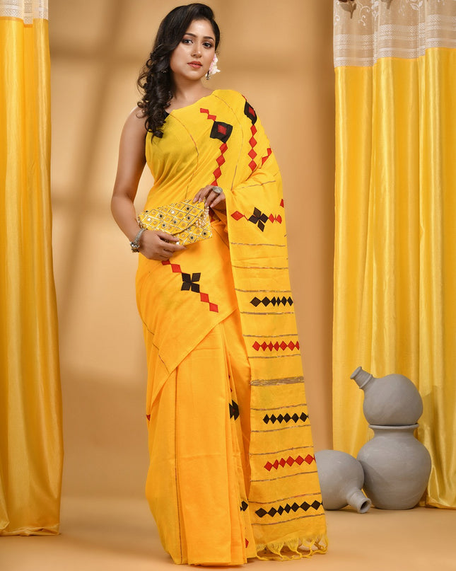 DESH BIDESH Woven Design Pure Cotton Traditional Taant Saree