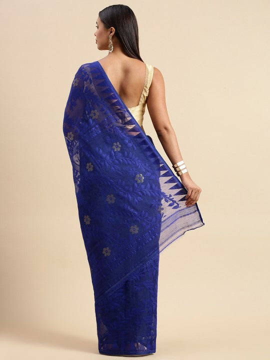 DESH BIDESH Floral Pure Cotton Taant Saree