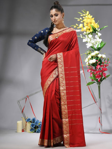 Exquisite Red & Gold Woven Design Zari Saree for Women - Traditional Indian Wear