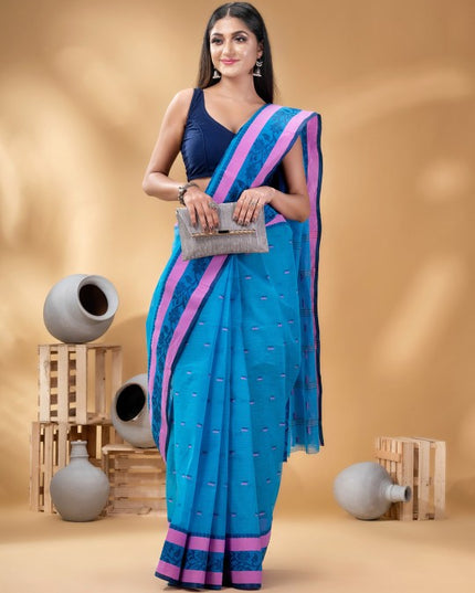 DESH BIDESH Woven Design Pure Cotton Taant Saree