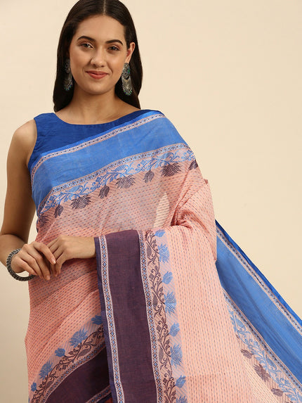 DESH BIDESH Woven Design Pure Cotton Taant Saree