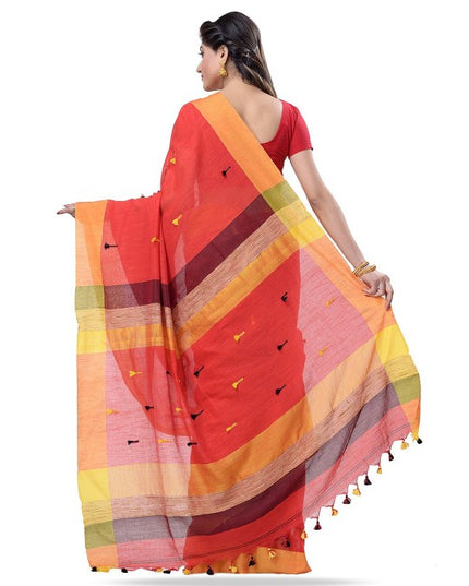 DESH BIDESH Striped Pure Cotton Handloom Taant Saree