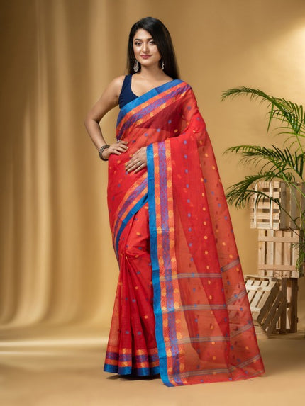 DESH BIDESH Ethnic Motifs Woven Design Pure Cotton Taant Saree