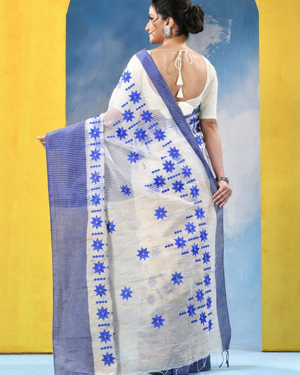 DESH BIDESH Floral Embroidered Pure Cotton Saree - Sarees for Women 33740029