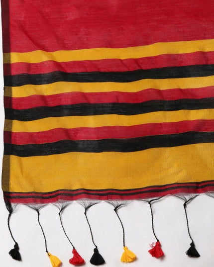 DESH BIDESH Striped Silk Cotton Saree: Vibrant, Premium Quality, Traditional Indian Attire