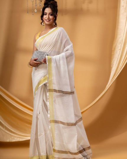 DESH BIDESH Zari Chanderi Saree