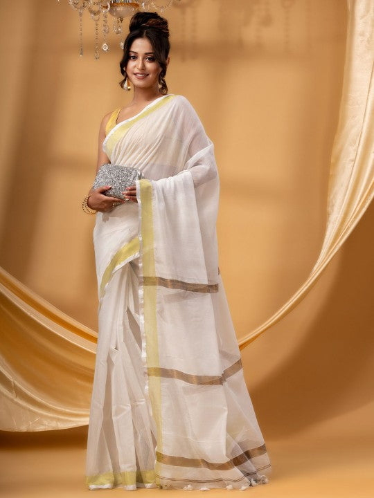 DESH BIDESH Zari Chanderi Saree