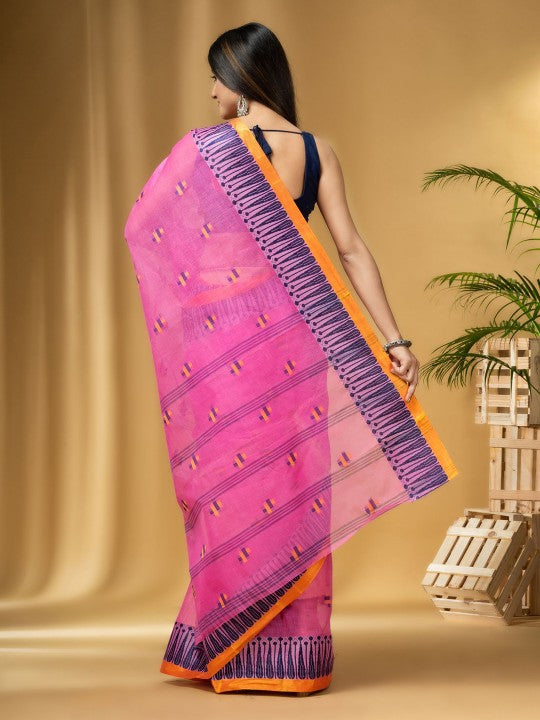 DESH BIDESH Woven Design Pure Cotton Taant Saree
